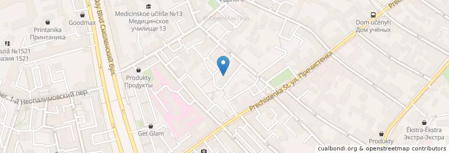 Mapa de ubicacion de Nautilus en Rusland, Centraal Federaal District, Moskou, Центральный Административный Округ, Район Хамовники.