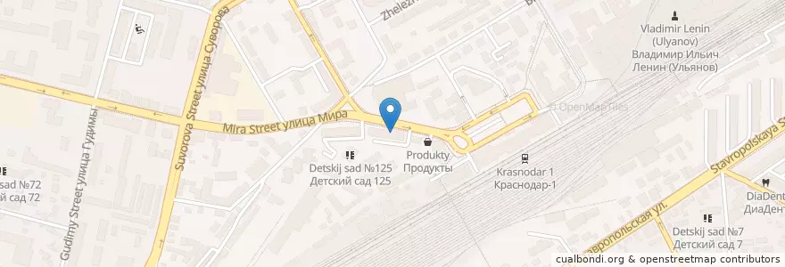 Mapa de ubicacion de Выпечка en Rusya Federasyonu, Южный Федеральный Округ, Krasnodar Krayı, Городской Округ Краснодар.