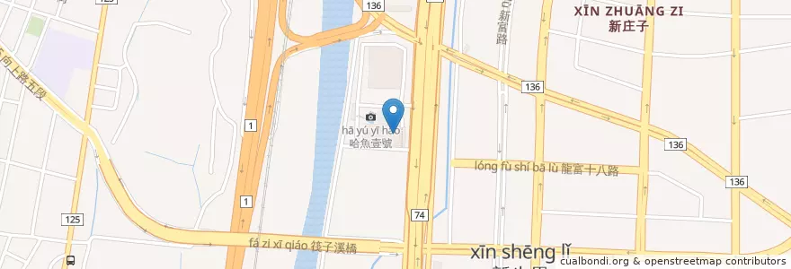 Mapa de ubicacion de 哈魚碼頭廁所 en 台湾, 台中市, 南屯区.