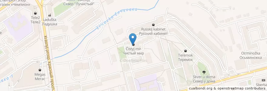 Mapa de ubicacion de Отделение связи №630105 en ロシア, シベリア連邦管区, ノヴォシビルスク州, ノヴォシビルスク管区.