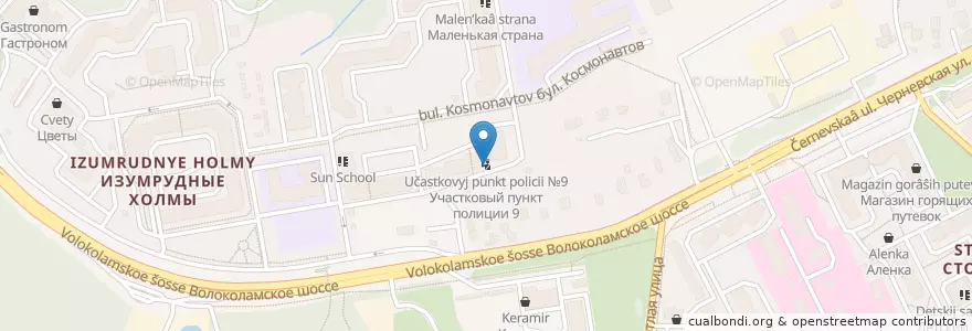 Mapa de ubicacion de Участковый пункт полиции №9 en Rusia, Distrito Federal Central, Óblast De Moscú, Городской Округ Красногорск.
