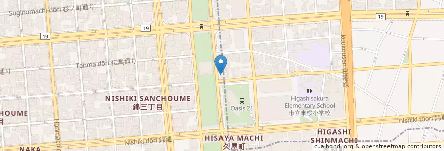 Mapa de ubicacion de じとっこ組合 en ژاپن, 愛知県, 名古屋市, 東区.