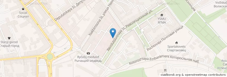 Mapa de ubicacion de Уполномоченный по правам человека ЯО en Russia, Central Federal District, Yaroslavl Oblast, Yaroslavsky District, Yaroslavl.