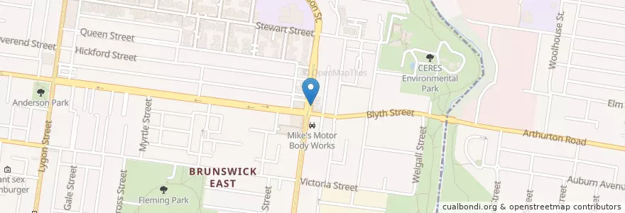 Mapa de ubicacion de Awkward Mike's en أستراليا, ولاية فيكتوريا, City Of Moreland.