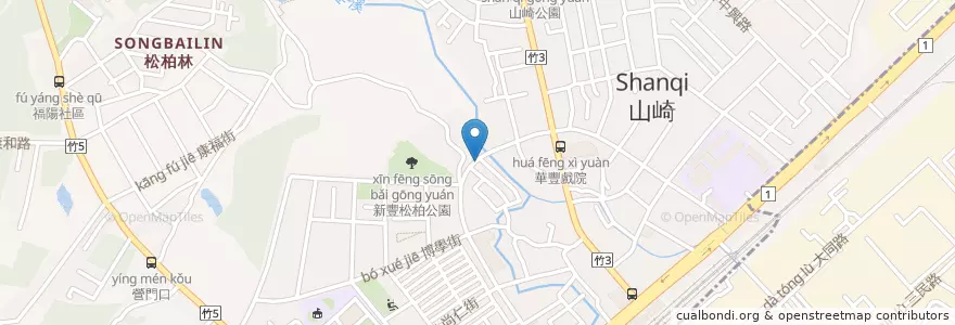 Mapa de ubicacion de 聲寶水易購 en تایوان, 臺灣省, 新竹縣, 新豐鄉.