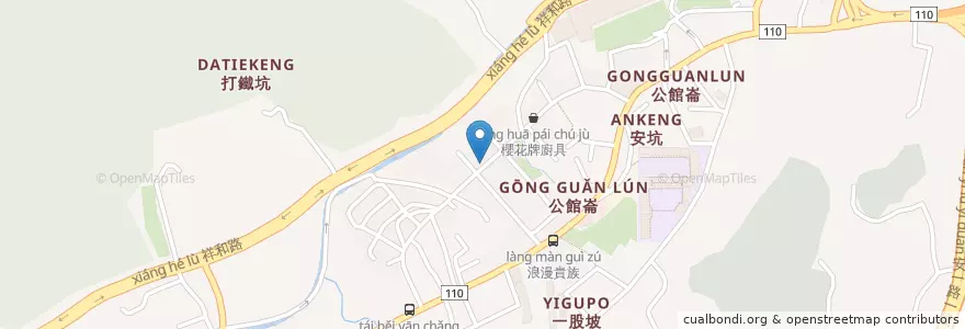 Mapa de ubicacion de 廣東粥 en 台湾, 新北市, 新店区.