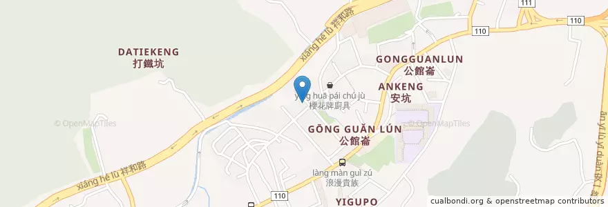 Mapa de ubicacion de 本因坊刷刷鍋 en 臺灣, 新北市, 新店區.