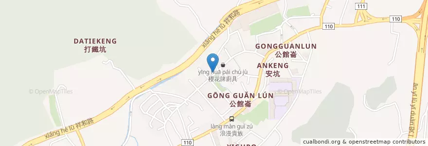 Mapa de ubicacion de 黑庄牛肉麵 en 台湾, 新北市, 新店区.