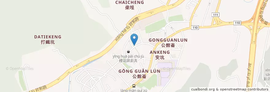 Mapa de ubicacion de 安德肉羹 en تایوان, 新北市, 新店區.