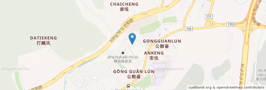 Mapa de ubicacion de 簡單生活 en تایوان, 新北市, 新店區.