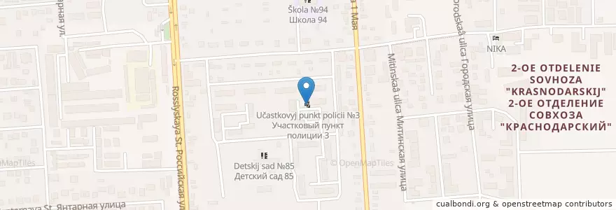 Mapa de ubicacion de Участковый пункт полиции №3 en Rusia, Южный Федеральный Округ, Krai De Krasnodar, Городской Округ Краснодар.