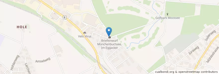 Mapa de ubicacion de Briefeinwurf Münchenbuchsee, Im Eggacker en Suiza, Berna, Verwaltungsregion Bern-Mittelland, Verwaltungskreis Bern-Mittelland, Münchenbuchsee.