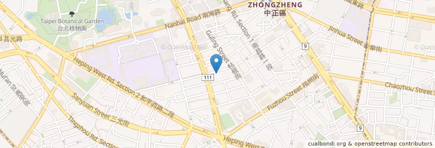 Mapa de ubicacion de Contain en 台湾, 新北市, 台北市, 中正区.