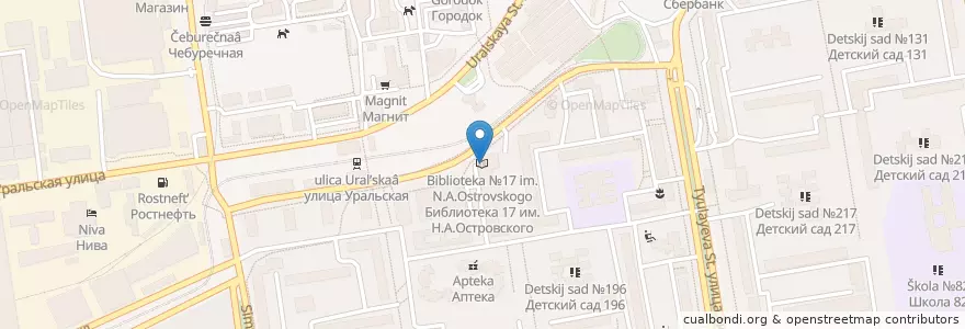 Mapa de ubicacion de Библиотека №17 им. Н.А.Островского en Russland, Föderationskreis Südrussland, Region Krasnodar, Городской Округ Краснодар.