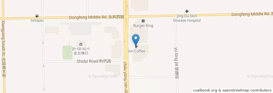 Mapa de ubicacion de Inn Coffee en China, Hebei, 保定市, 竞秀区, 东风街道.