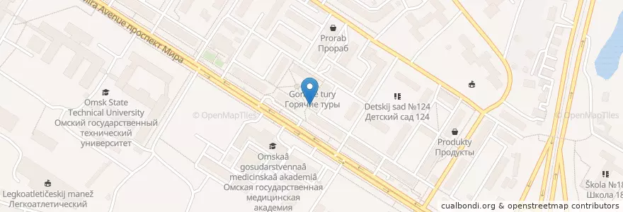 Mapa de ubicacion de Перекрёсток en ロシア, シベリア連邦管区, オムスク州, オムスク地区, オムスク管区.