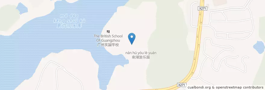 Mapa de ubicacion de 南湖外语艺术幼儿园 en 中国, 广东省, 广州市, 白云区.