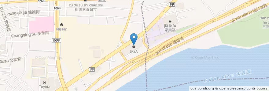 Mapa de ubicacion de 宜家家居餐廳 en Taiwan, 新北市, 新莊區.