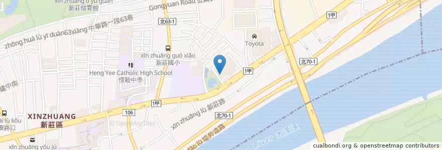 Mapa de ubicacion de 新農園會館 en 타이완, 신베이 시, 신좡 구.