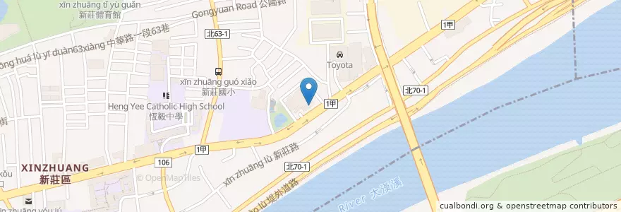 Mapa de ubicacion de 新莊區農會信用部 en 台湾, 新北市, 新荘区.