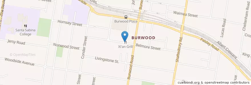 Mapa de ubicacion de Xi'an Grill en 오스트레일리아, New South Wales, Burwood Council, 시드니.