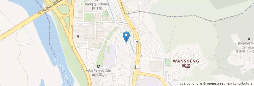 Mapa de ubicacion de 萬年里里民活動場所 en Taiwan, New Taipei, Taipei, Wenshan District.