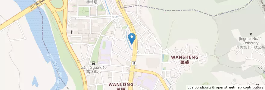 Mapa de ubicacion de 寶島肉圓店 en 臺灣, 新北市, 臺北市, 文山區.