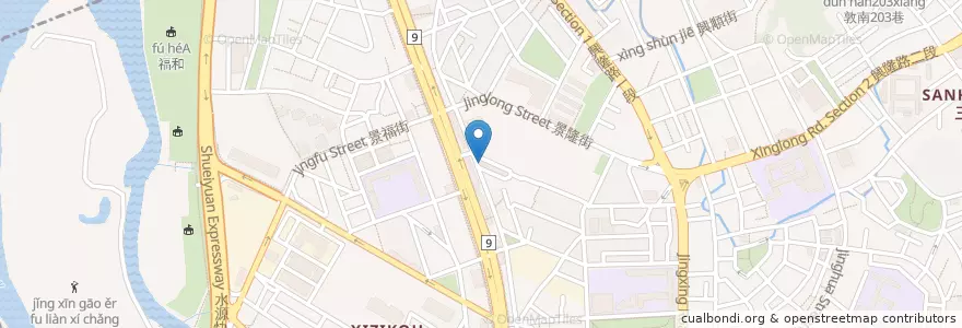 Mapa de ubicacion de 日欣簡餐 en 타이완, 신베이 시, 타이베이시, 원산 구.