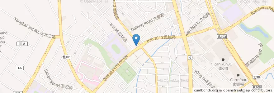 Mapa de ubicacion de 台南擔仔麵 en 臺灣, 新北市, 新店區.