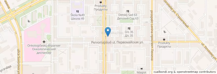 Mapa de ubicacion de Стоматология en Rusland, Уральский Федеральный Округ, Oblast Tsjeljabinsk, Магнитогорский Городской Округ.