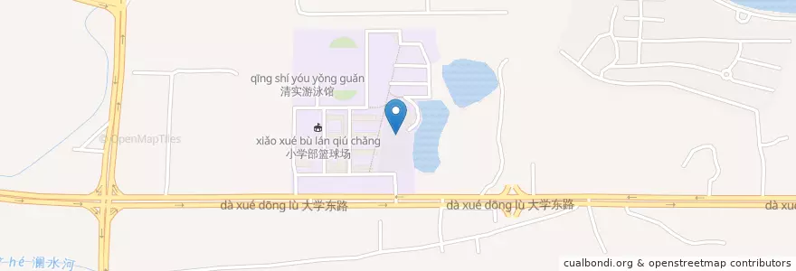 Mapa de ubicacion de 清远市第一中学实验学校 en 中国, 广东省, 清远市 (Qingyuan), 清城区 (Qingcheng), 东城街办.