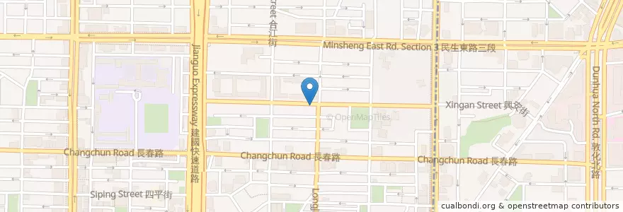 Mapa de ubicacion de 天銅平價鐵板燒 en 타이완, 신베이 시, 타이베이시, 중산 구.