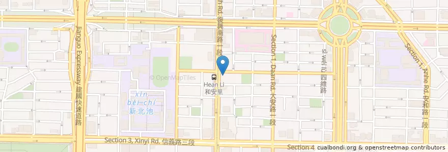 Mapa de ubicacion de 周記麵館 en Тайвань, Новый Тайбэй, Тайбэй, Даань.