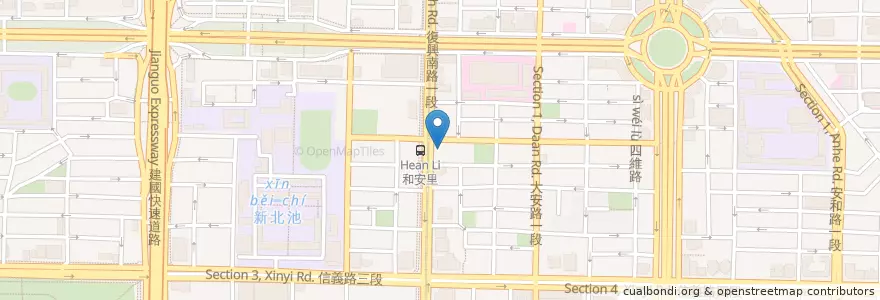 Mapa de ubicacion de 富興園 en Taiwan, Nuova Taipei, Taipei, 大安區.