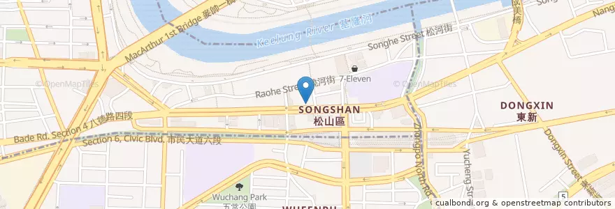 Mapa de ubicacion de 婕登藥局 en 臺灣, 新北市, 臺北市, 松山區.