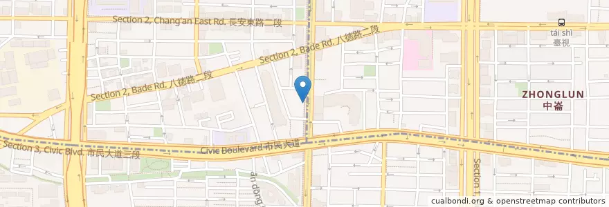 Mapa de ubicacion de 復興市民路口 en Tayvan, 新北市, Taipei, 松山區.