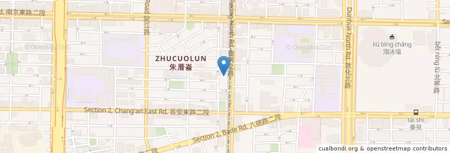 Mapa de ubicacion de 赤神日式豬排 en Taiwan, Nuova Taipei, Taipei, Distretto Di Songshan.