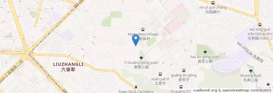 Mapa de ubicacion de 東興宮 en 台湾, 新北市, 台北市, 大安区.