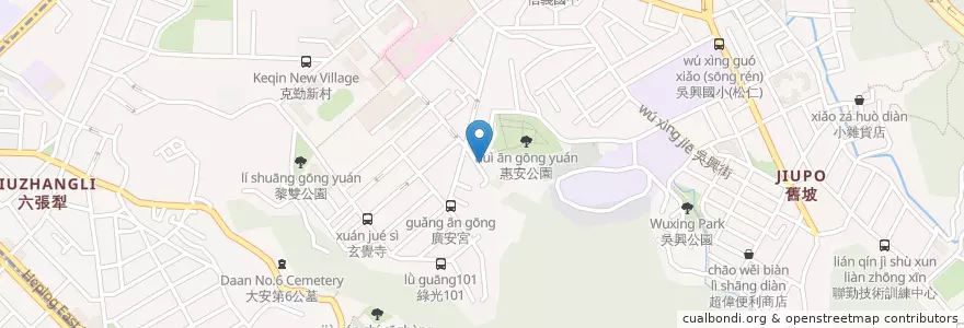 Mapa de ubicacion de 柴頭埤福德宮 en Taiwan, 新北市, Taipei, 信義區.