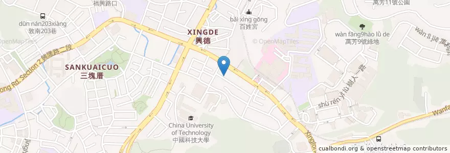 Mapa de ubicacion de 文山學生中心 en 臺灣, 新北市, 臺北市, 文山區.