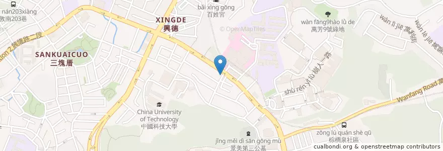 Mapa de ubicacion de 西紅柿麵食 en Taiwán, Nuevo Taipéi, Taipéi, 文山區.
