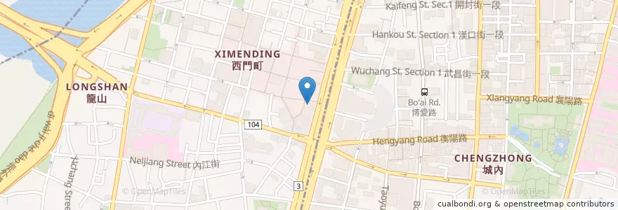 Mapa de ubicacion de 紅堪港式飲茶 en تايوان, تايبيه الجديدة, تايبيه, 萬華區.