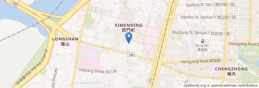 Mapa de ubicacion de 頂級鴛鴦麻辣火鍋 en 臺灣, 新北市, 臺北市, 萬華區.