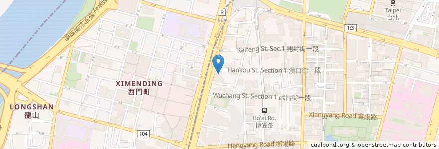 Mapa de ubicacion de 千葉火鍋 en 台湾, 新北市, 台北市, 万華区.