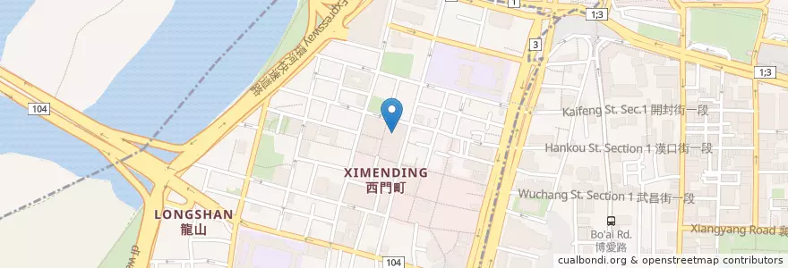 Mapa de ubicacion de 金獅樓 en 臺灣, 新北市, 臺北市, 萬華區.