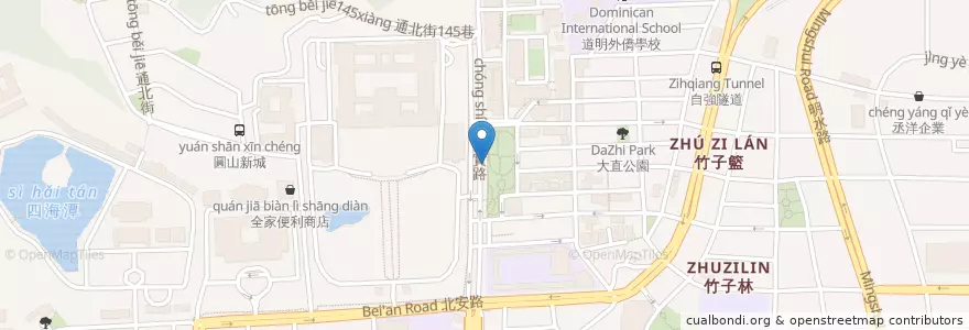 Mapa de ubicacion de 培英公園 en Tayvan, 新北市, Taipei, 中山區.