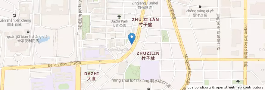 Mapa de ubicacion de 丹提咖啡 en Taiwan, Nuova Taipei, Taipei, Distretto Di Zhongshan.
