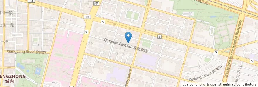 Mapa de ubicacion de 電影資料中心 en تايوان, تايبيه الجديدة, تايبيه, 中正區.