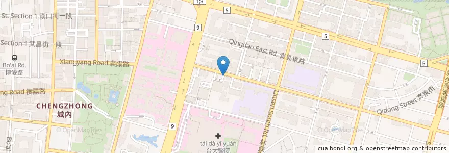 Mapa de ubicacion de 北棟自行車停車場 en Taiwan, Nuova Taipei, Taipei, 中正區.