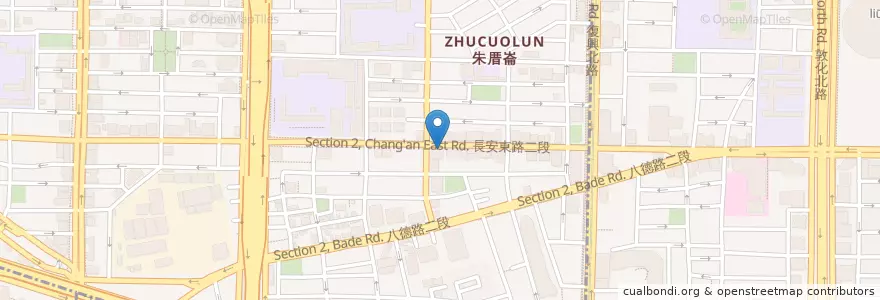 Mapa de ubicacion de 大埔鐵板燒 en تایوان, 新北市, تایپه, 中山區.